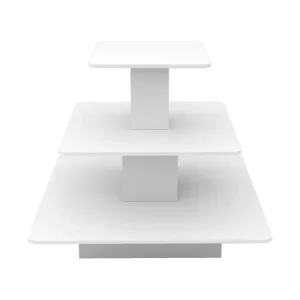 White 3-Tier Melamine Square Table