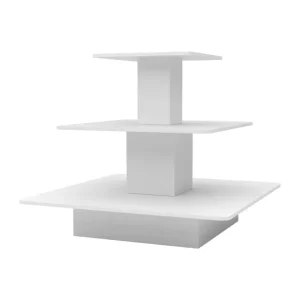 White 3-Tier Melamine Square Table