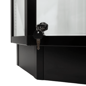 Black Glass Corner Display Case with LED Lights