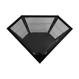 Black Glass Corner Display Case with LED Lights