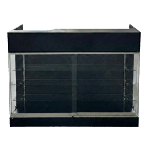 Black Glass Front Checkout Counter 48" | Ledgetop