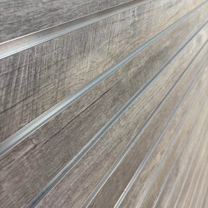 Gray Slatwall Panel Woodgrain