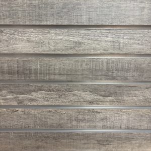 Gray Woodgrain Slatwall Panel Sample