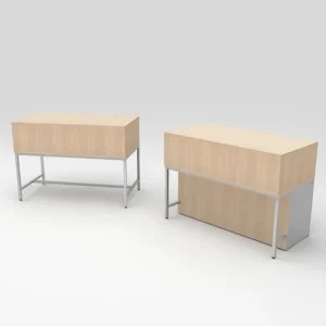 Raw Oak Center Privacy Panel for Glass Jewelry Display Case