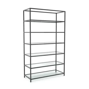 Black Glass Retail Shelf Merchandiser 92"