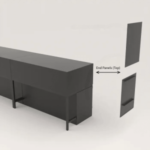 Black Privacy End Panels for Glass Jewelry Display Case (Top)