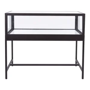 Matte Black Glass Jewelry Display Case