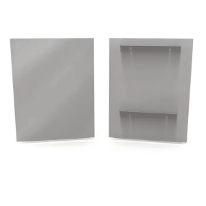 Satin Chrome Privacy End Panels for Glass Jewelry Display Case (Top)