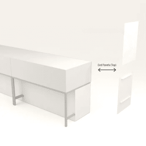 White Privacy End Panels for Glass Jewelry Display Case (Top)