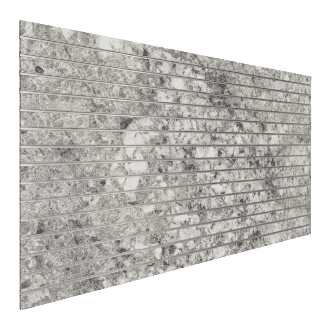 Argento Romano slatwall finish