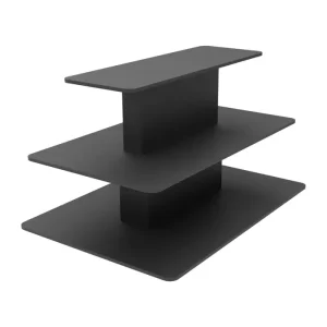 Black 3-Tier Melamine Rectangular Table