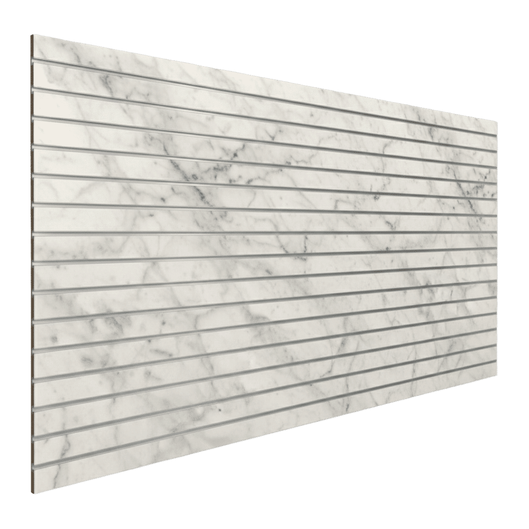 Carrara Bianco slatwall finish