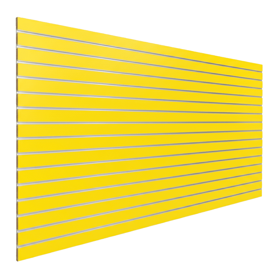 Chrome Yellow slatwall finish