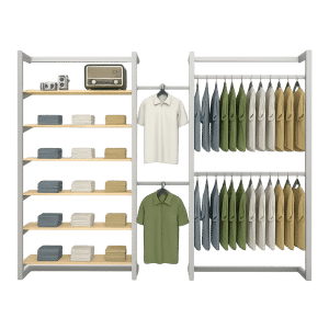 Double Alta Wall Display with Hanging & Shelving