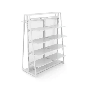 Gloss White 48" Floor Merchandiser Extended Hanging & Shelving Kit