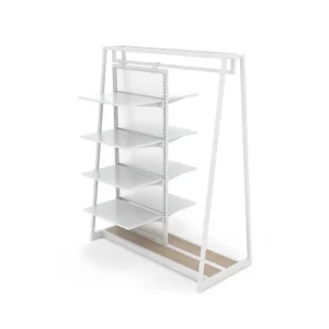 Gloss White 48" Floor Merchandiser Hanging & Shelving Kit