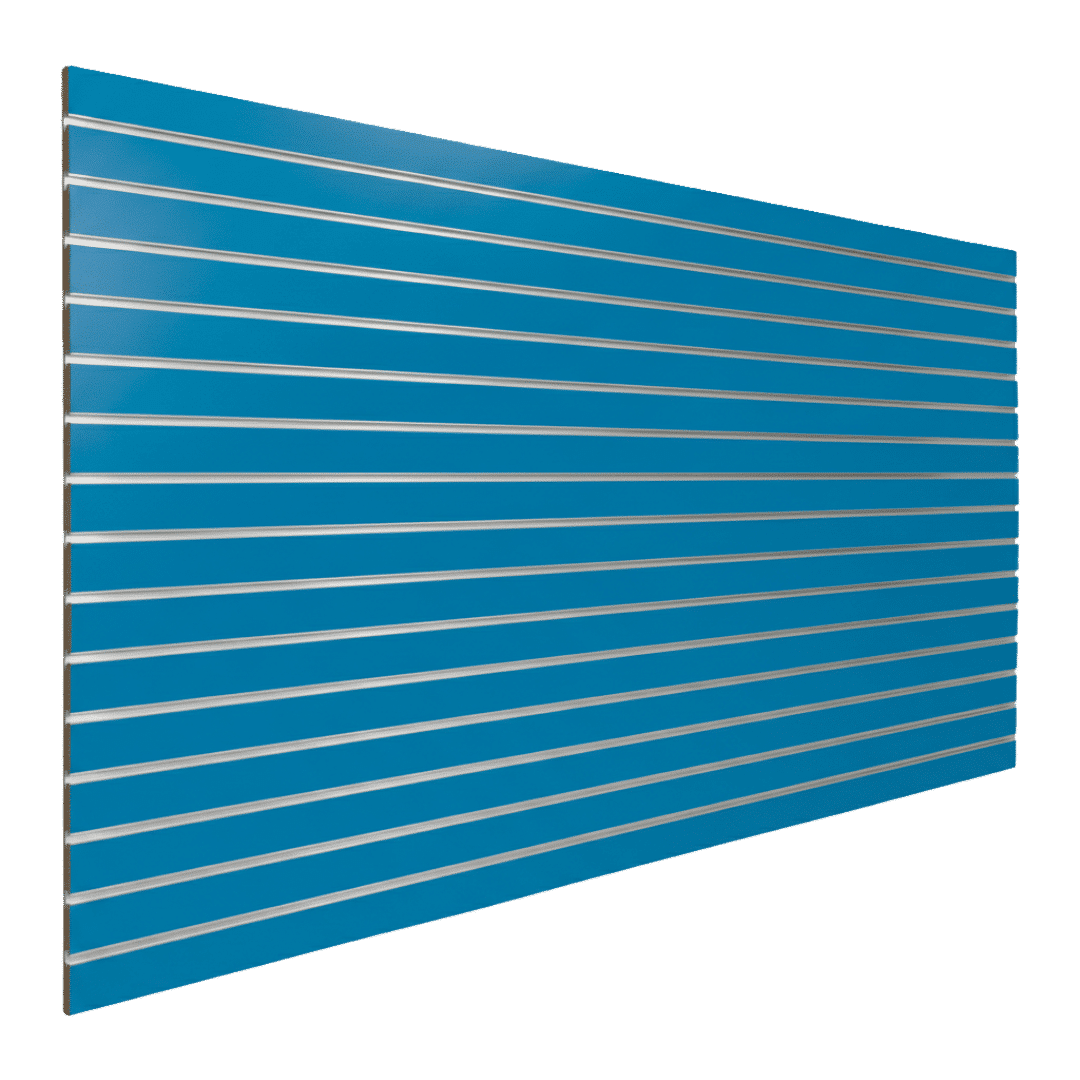 Matrix Blue slatwall finish