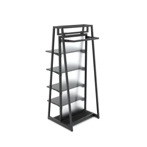 Matte Black 24" Double-Sided Floor Merchandiser Hanging & Shelving Kit