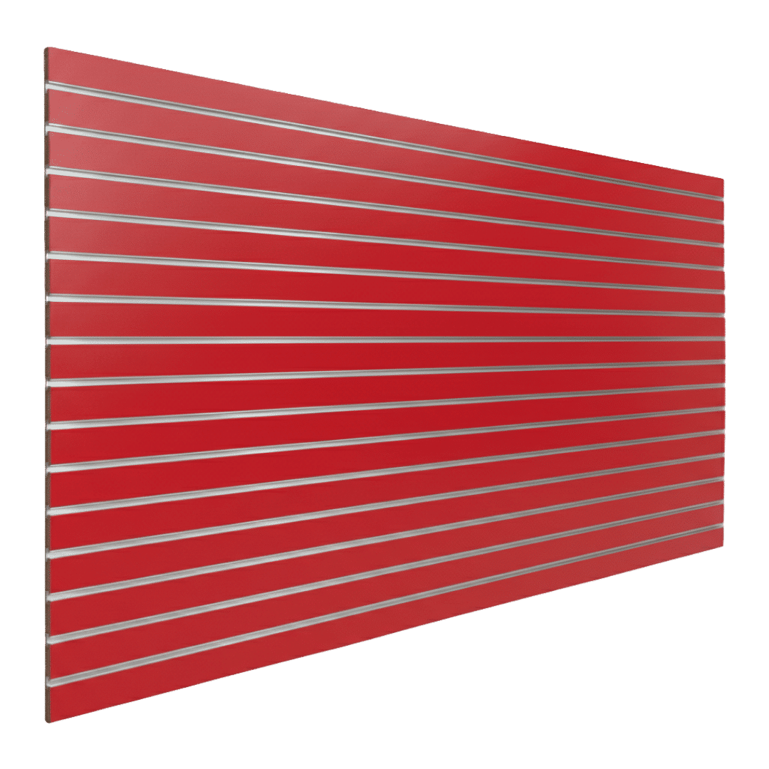 Spectrum Red slatwall finish