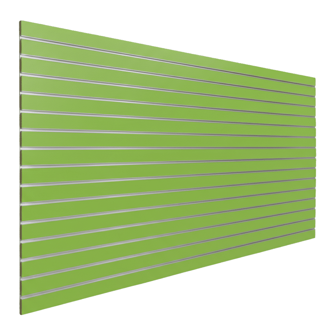 Vibrant Green slatwall finish