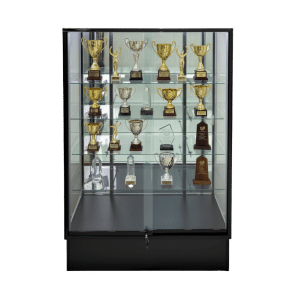 72" Black Trophy Case with Mirror Back | Extra Vision
