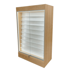 Sports Card Display Case | Maple | Wall Edition | with LED & 2 Drawers