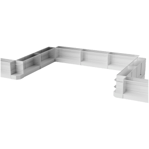48″ White Full Vision Display Case Set - (9x Display Cases, 4x Corners)