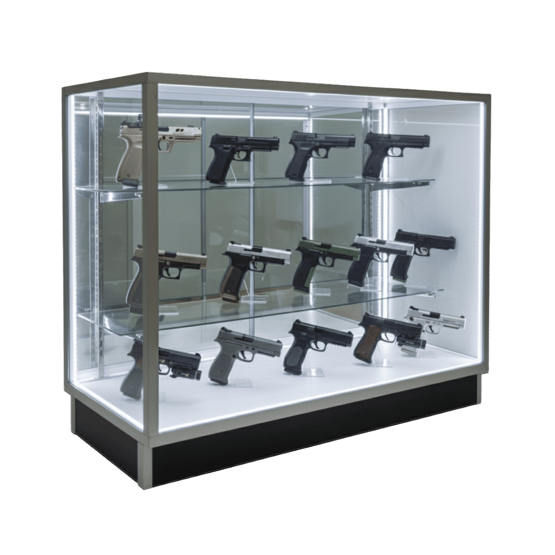 48″ Silver Gun Display Case | Extra Vision