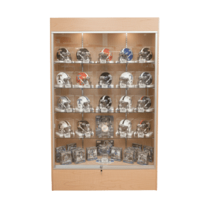 78" Maple Sports Memorabilia Display Case | Full Vision