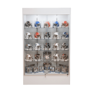 78" White Sports Memorabilia Display Case | Full Vision