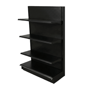 Lozier Gondola Shelving End Cap with 3 Shelves | Black | 36″W x 13″D x 54″H
