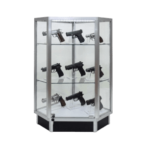Silver Gun Display Case Corner | Extra Vision