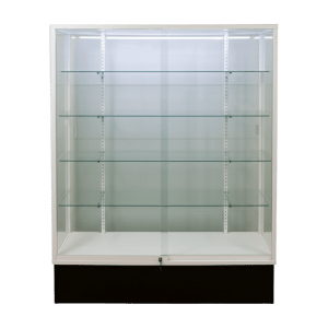 60" Wide White Wall Display Case | Extra Vision