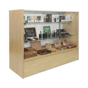 48" Maple Smoke Shop Display Case | Full Vision