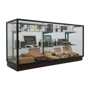 70" Black Smoke Shop Display Case | Extra Vision