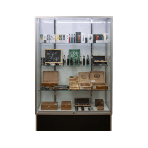 72" Silver Smoke Shop Wall Display Case | Extra Vision