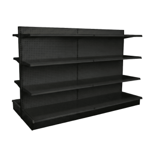 Black Double Sided Gondola Shelving Starter Unit | 2 Sections & 3 Rows | Madix Compatible | 96"W x 16"D x 54"H