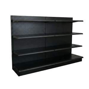Lozier Black Gondola Wall Shelving Starter Unit | 2 Sections & 3 Rows | 96"W x 16"D x 54"H