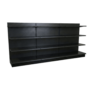 Lozier Black Gondola Wall Shelving Starter Unit | 3 Sections & 3 Rows | 144"W x 16"D x 54"H