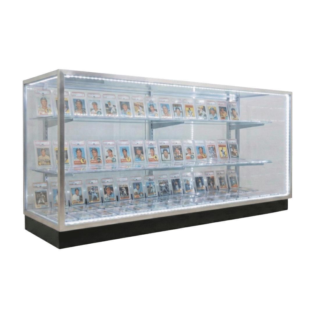 70″ Silver Countertop Sports Card Display Case | Extra Vision