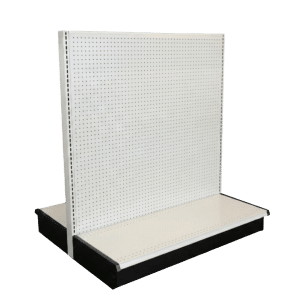 Lozier White Double Sided Gondola Shelving Starter Unit | 48"W x 54"H