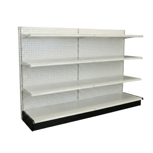 Lozier White Gondola Wall Shelving Starter Unit | 2 Sections & 3 Rows | 96"W x 16"D x 54"H