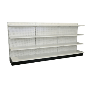 Lozier White Gondola Wall Shelving Starter Unit | 3 Sections & 3 Rows | 144"W x 16"D x 54"H