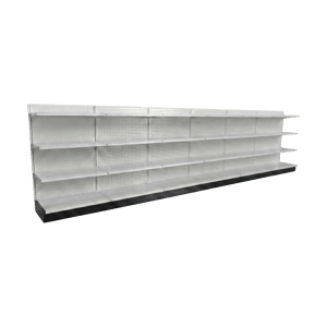 White Gondola Wall Shelving Starter Unit | 6 Sections & 3 Rows | Madix Compatible | 288"W x 16"D x 54"H