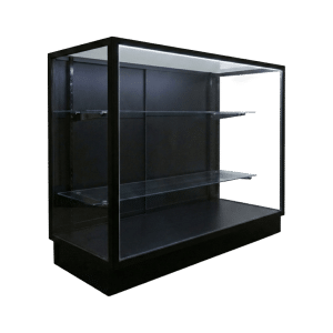 48" Black Extra Vision Display Case | Black Back