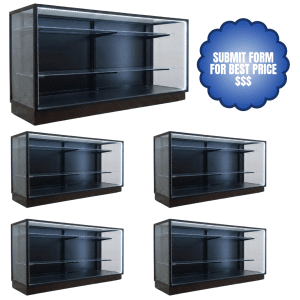70" Black Extra Vision Wholesale Display Cases | Black Back
