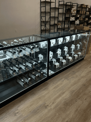 70" Black Extra Vision Display Case | Black Back
