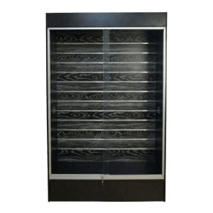 78" Black Woodgrain Slatwall Backed Wall Display Case