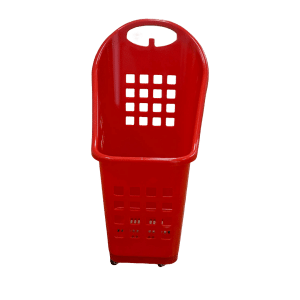 Red Shopping Cart Basket with Wheels