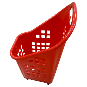 Red Shopping Cart Basket with Wheels